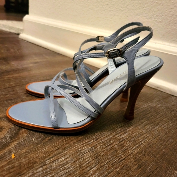 BEBE Kitten baby Elegant Blue Strappy Heels Y2K - Picture 1 of 5